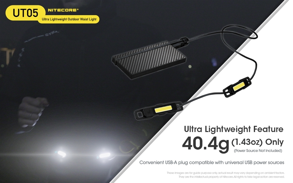 Nitecore UT05 COB LED CRI>90 4000K 400 Lumens Outdoor Light Running Light