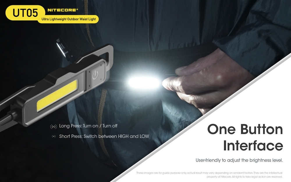 Nitecore UT05 COB LED CRI>90 4000K 400 Lumens Outdoor Light Running Light
