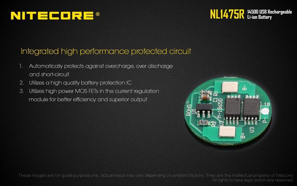 Nitecore 750mAh / 850mAh Rechargeable 14500 Battery
