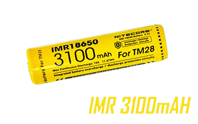 Nitecore IMR3100 3100mAh 18650 Battery for TM28
