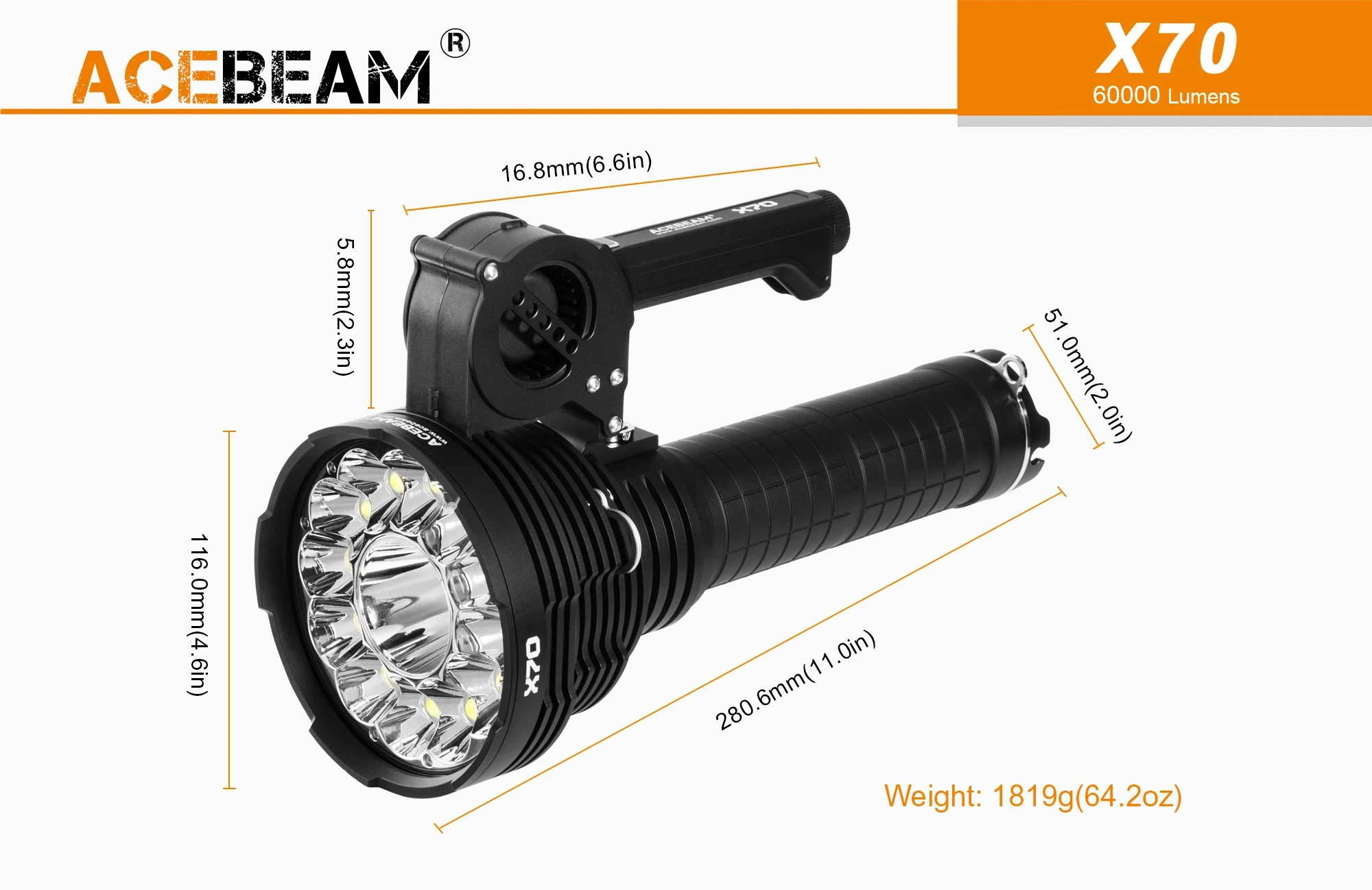 【25％OFF】 Acebeam_X70_High_Power_LED_600 その他