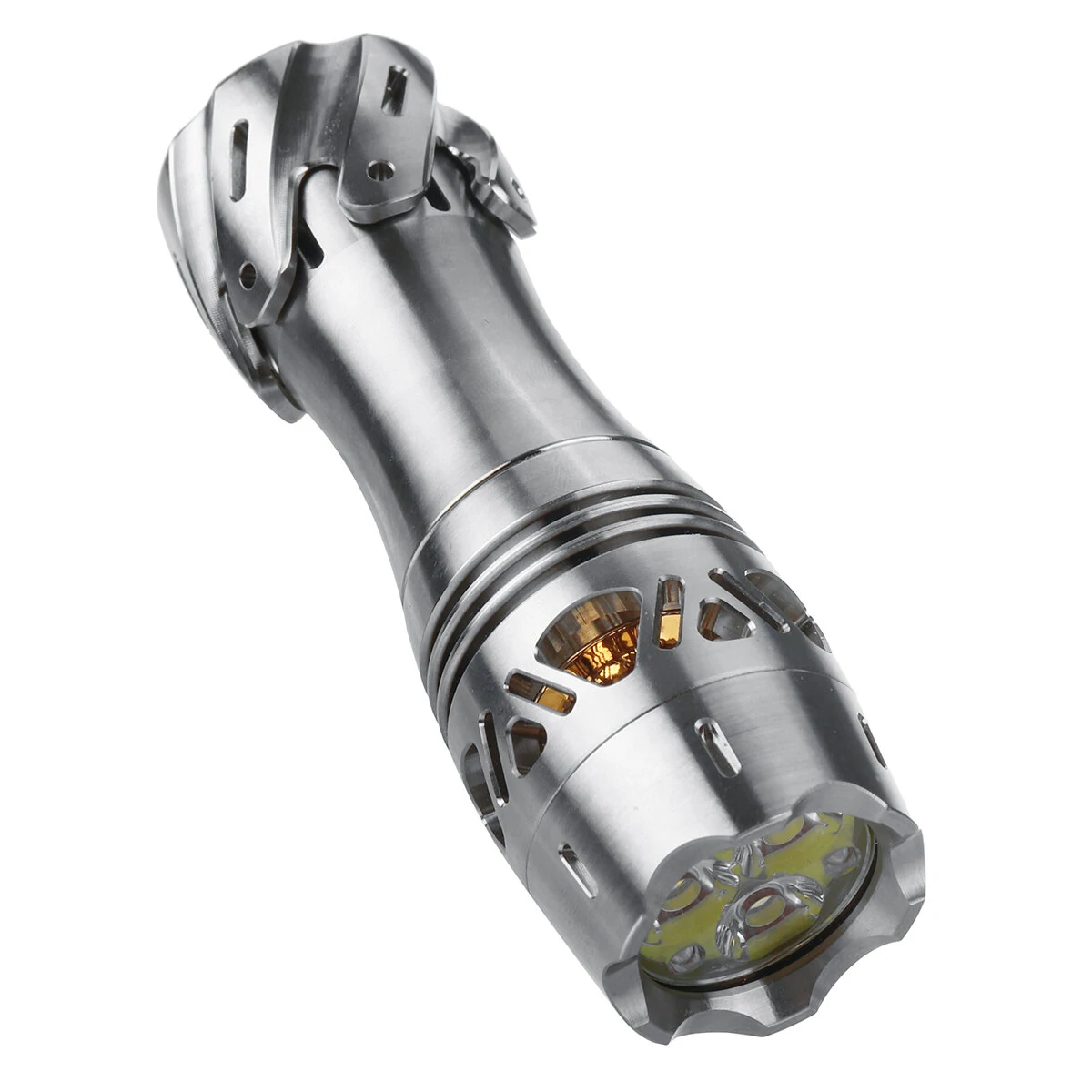 Meote RX1 Decompression Tail Design & AUX LED 2100lm EDC Titanium Flashlight