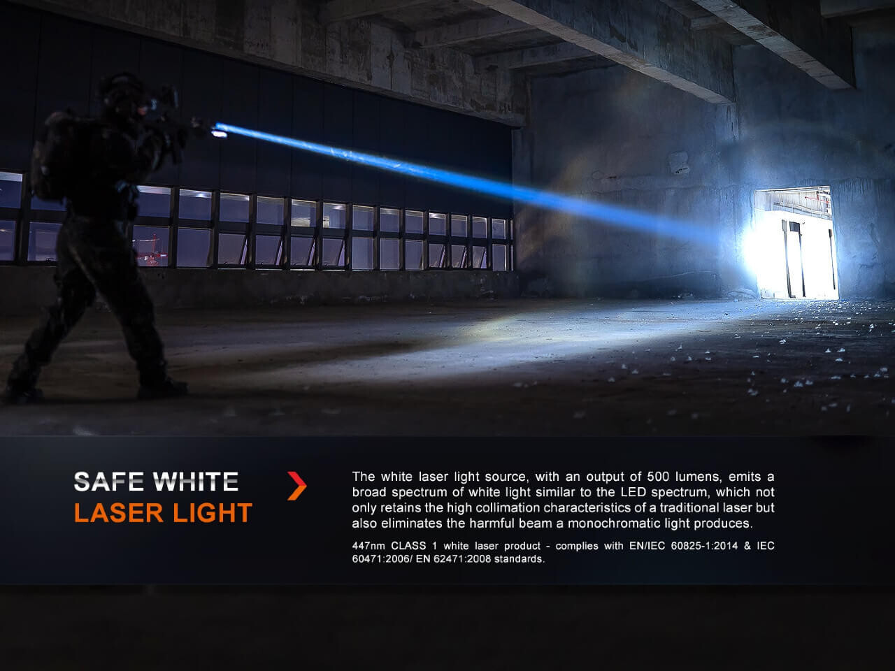 Fenix HT30R White Laser Flashlight 10W High-Performance White Class 1 Laser Modules 500 Lumens Lep Flahslight
