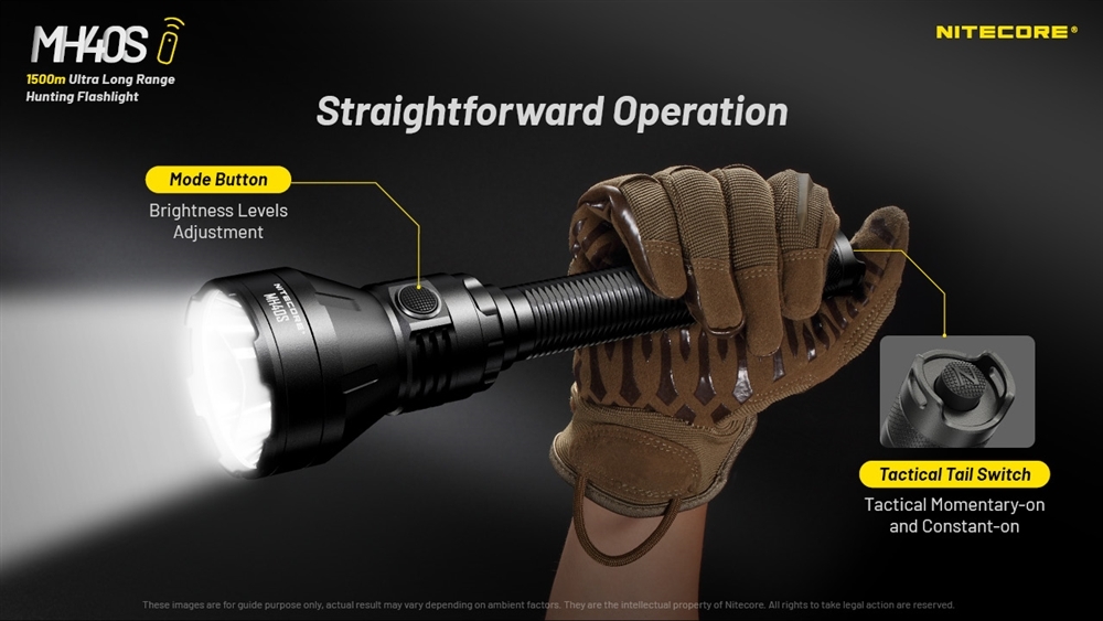 Nitecore MH40S Luminengin G9 LED 1640 Yards Long Throw Rechargeable Flashlight