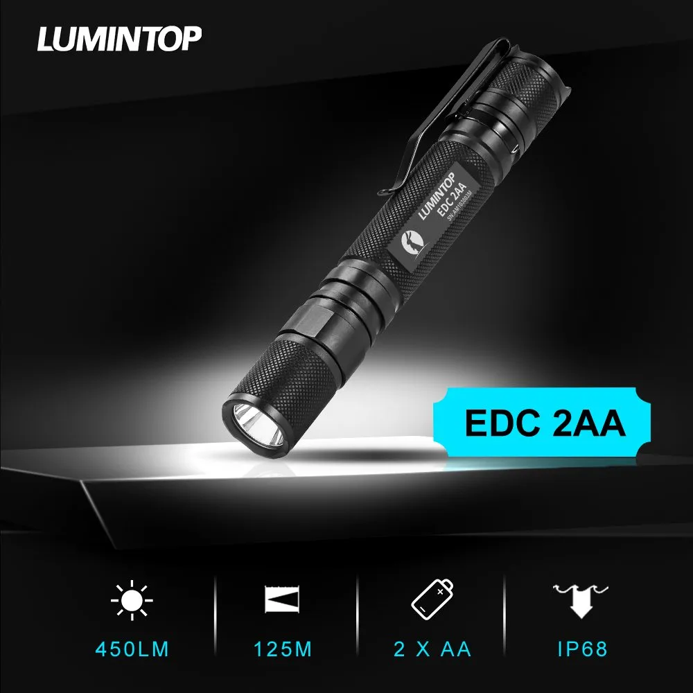 Lumintop EDC 2AA  XP-L LED 450 Lumens 135 Meters EDC Flashlight