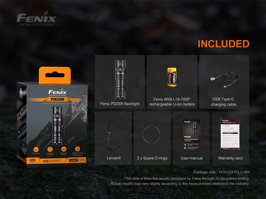 Fenix PD25R Luminus SST20 LED 800 Lumens Rechargeable EDC Flashlight