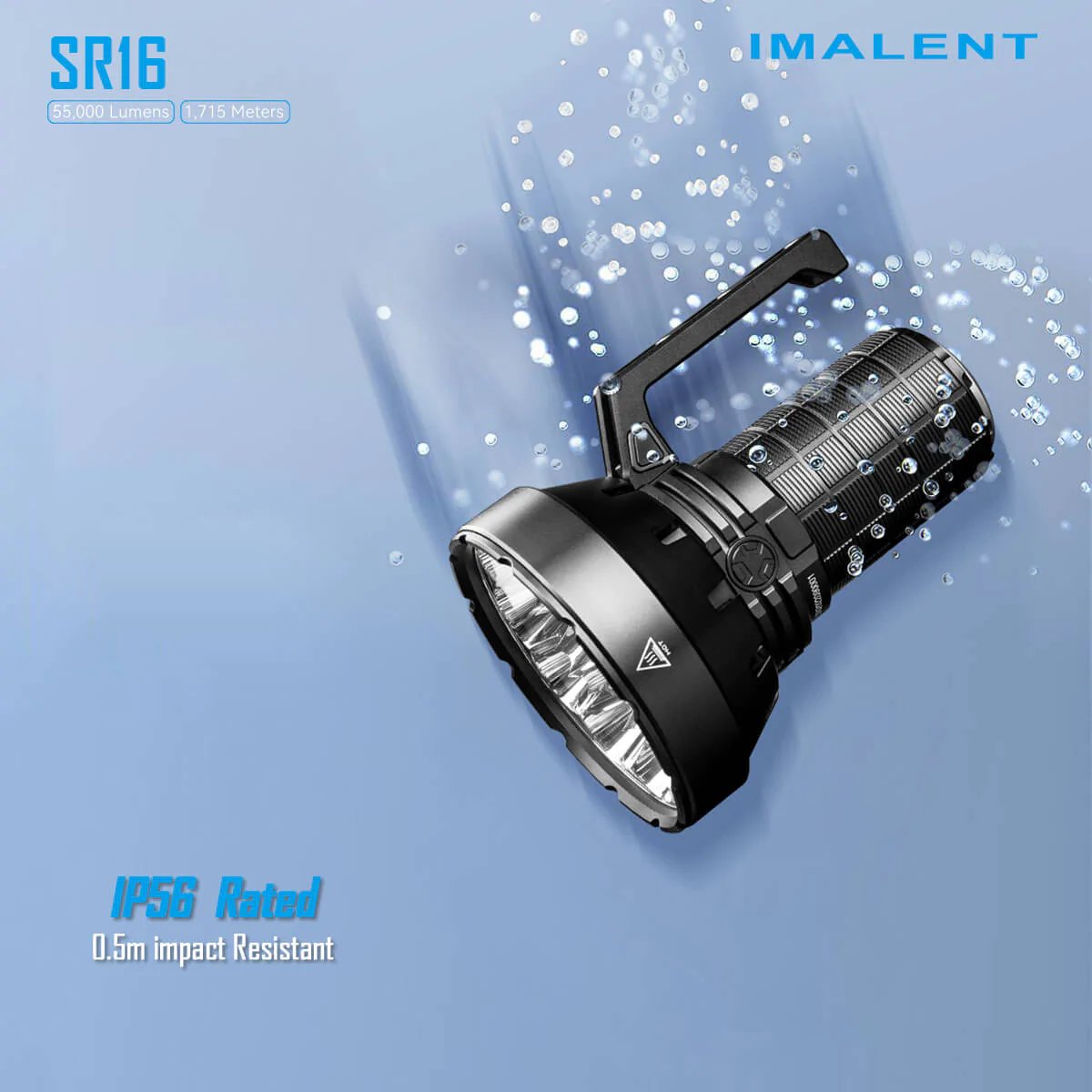 Imalent SR16 16 x  XHP50.3 HI LEDs 55000 lumen flashlight Search Flashlight