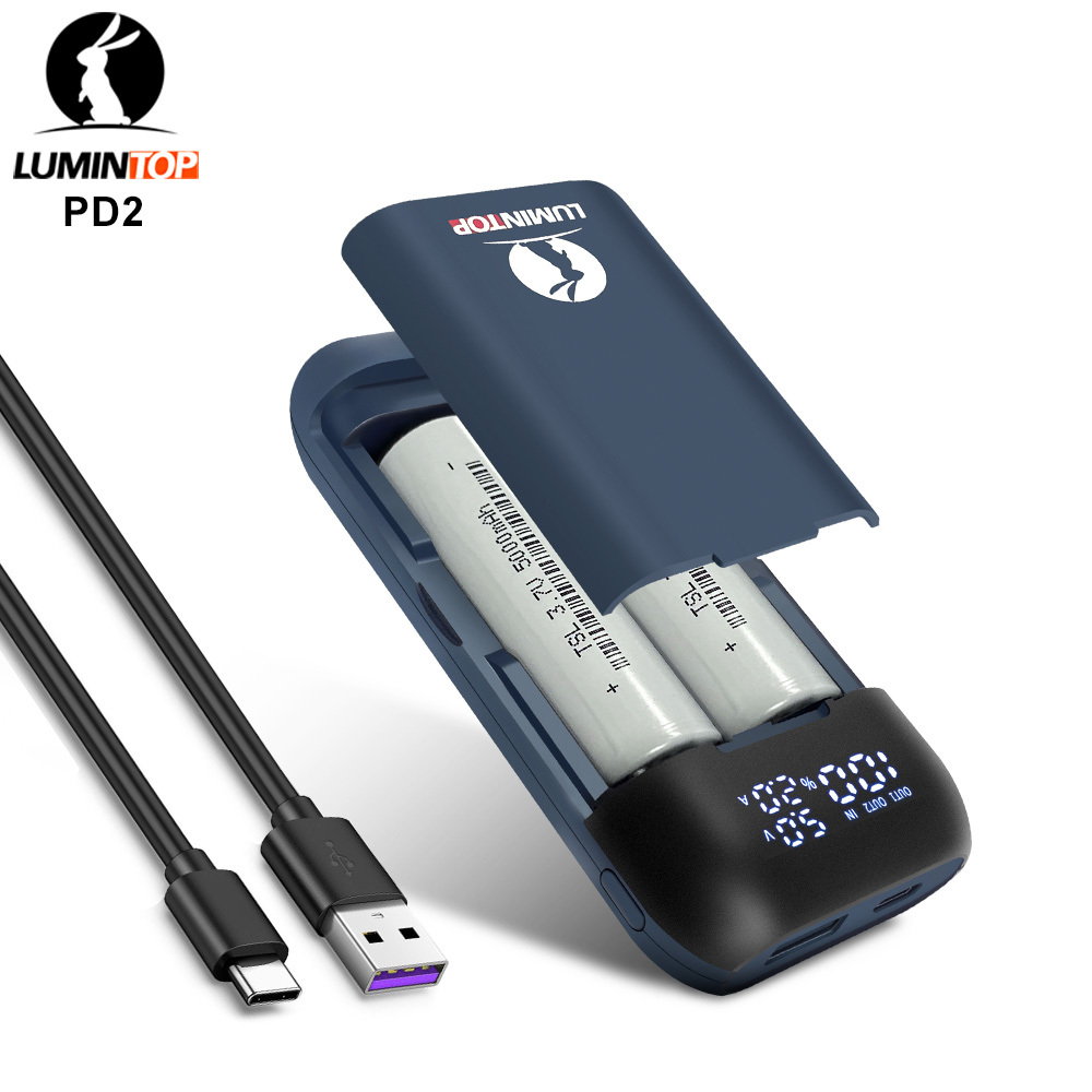 Lumintop PD2 USB-C Portable Charger Powerbank Dual Slots