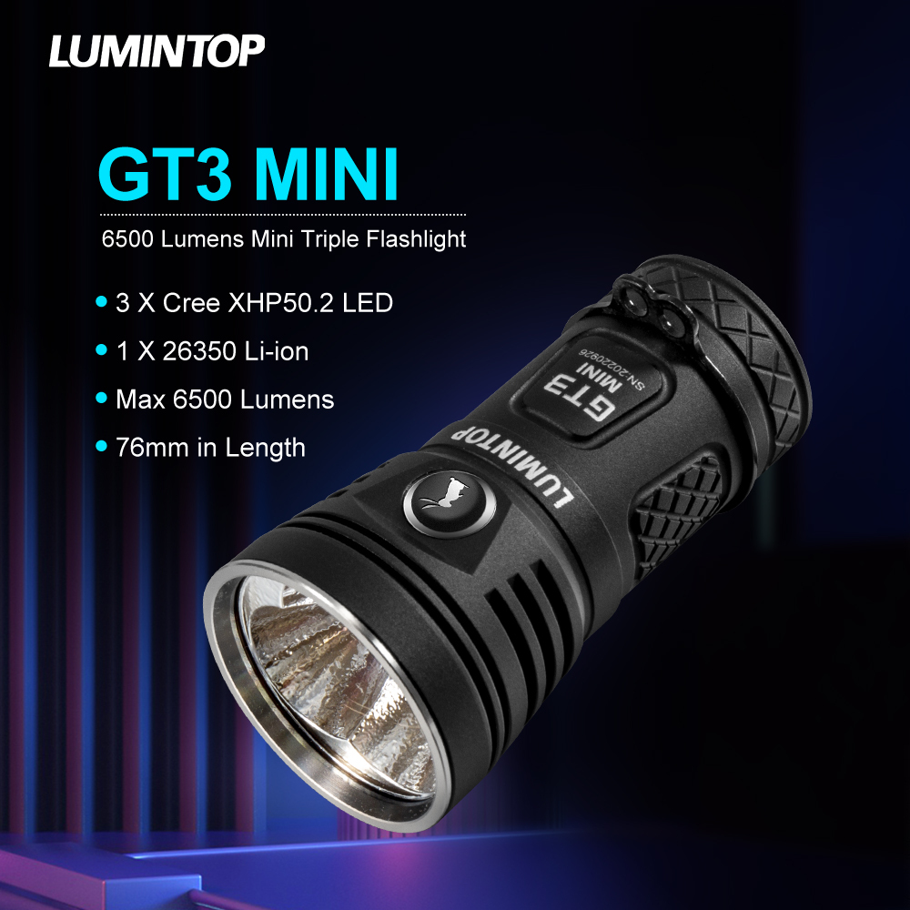 Lumintop GT3 Mini 3 x XHP50.2 6500 Lumens Outdoor 26350 Flashlight