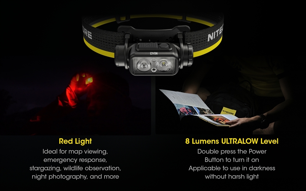 Nitecore NU43 1400 lumens Lightweight USB-C Rechargeable Headlamp