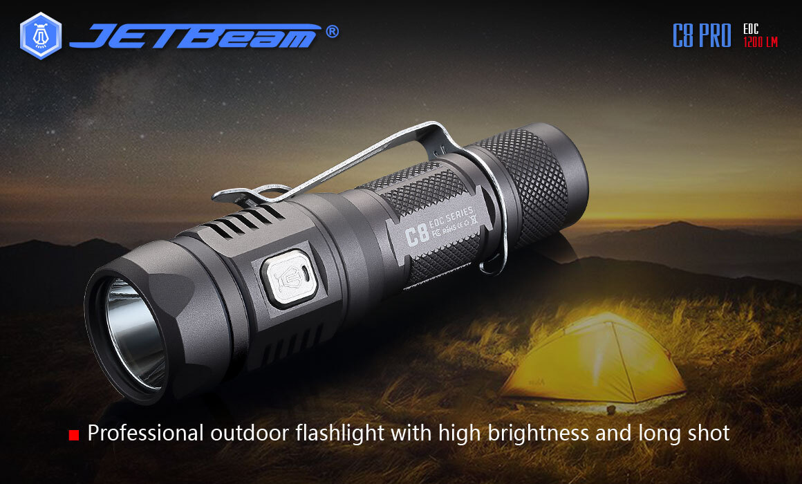 JETBeam C8 PRO SST40 N4 BC LED 1200 Lumens Outdoor Flashlight