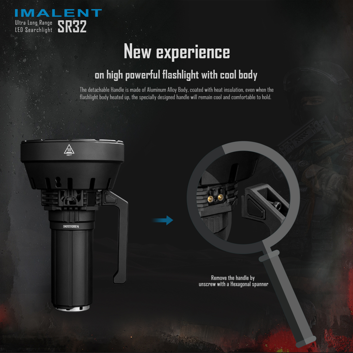 Imalent SR32 XHP50.3 HI LED 120,000 Lumens Brightest Flashlight