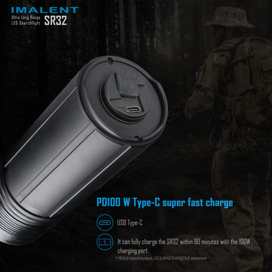 Imalent SR32 XHP50.3 HI LED 120,000 Lumens Flashlight