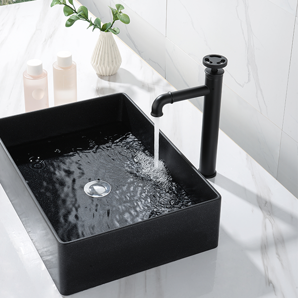 Basin Faucet Water Red Black Style Industrial Exposed Pipe Bathroom Modern  