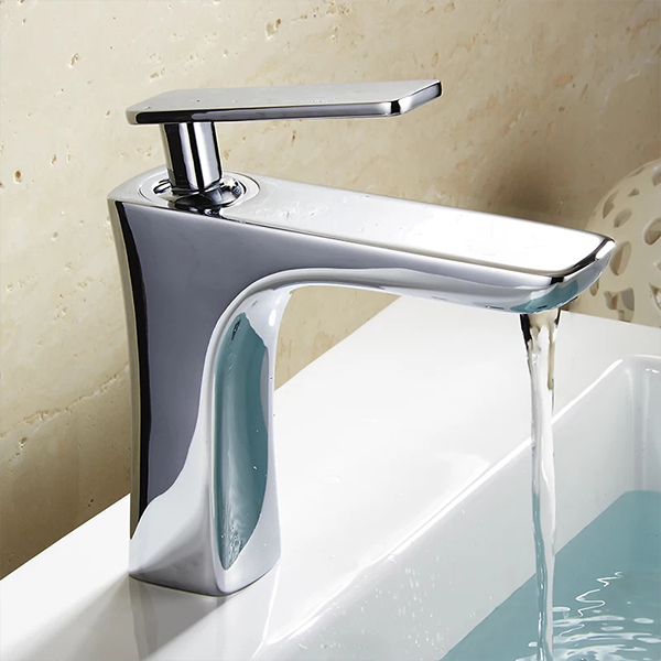 Basin Faucet Face Square Chrome Single Hole Single Hand Bathroom Sink  