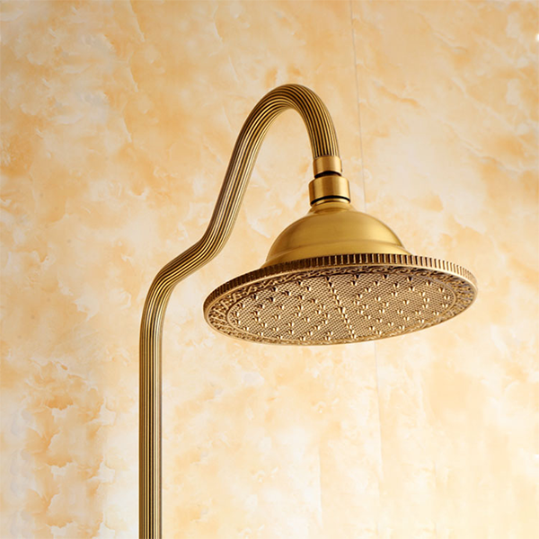 Shower Mixer Set Concealed Round In Wall Antique Hot And Cold Vintage Brass Single  