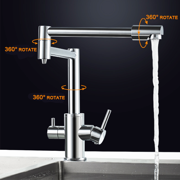 Chrome 360 Degree Rotate Torneira Cozinha Mixer Water Tap Purifier Flexible Kitchen Filter Faucet  