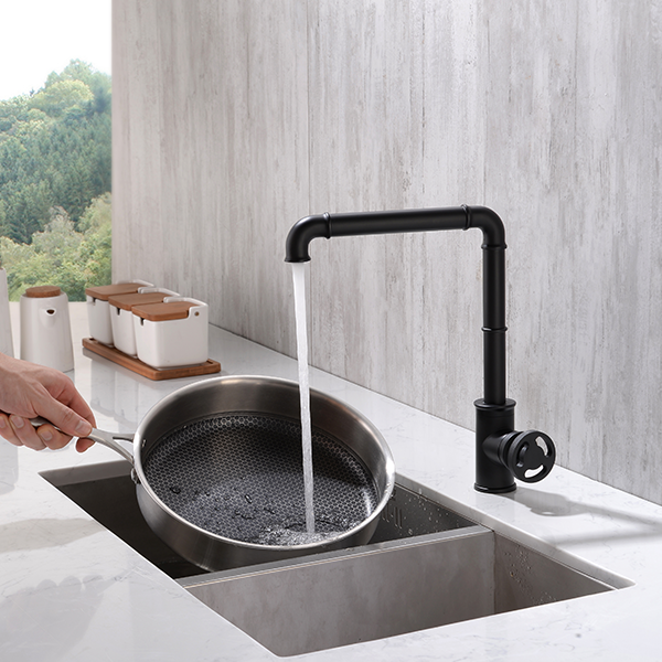 Kitchen Faucet Water Tap Industrial American Standard Black Industrial Pipe Cheap  