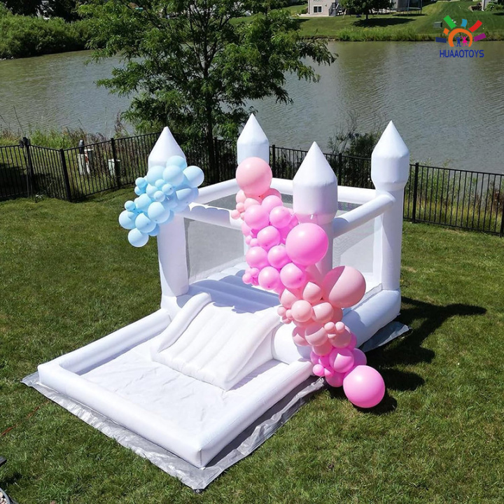 Commercial Inflatable bounce house with double slide free air blower