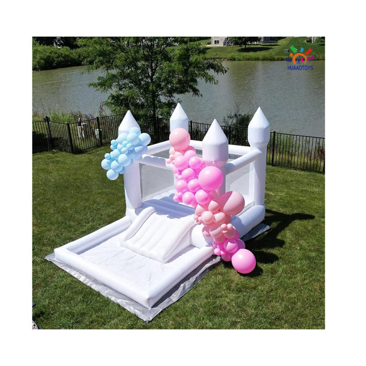 Commercial Inflatable bounce house with double slide free air blower