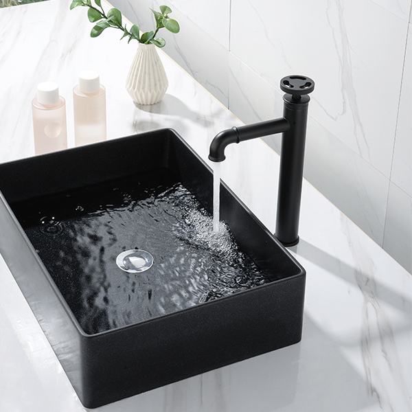 Basin Faucet Water Red Black Style Industrial Exposed Pipe Bathroom Modern
