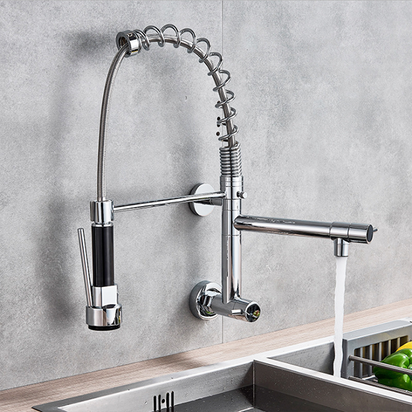 Kitchen Faucet Mixer Taps Wall Mounted Spring Flexible Eco Luxury Modern Quality High