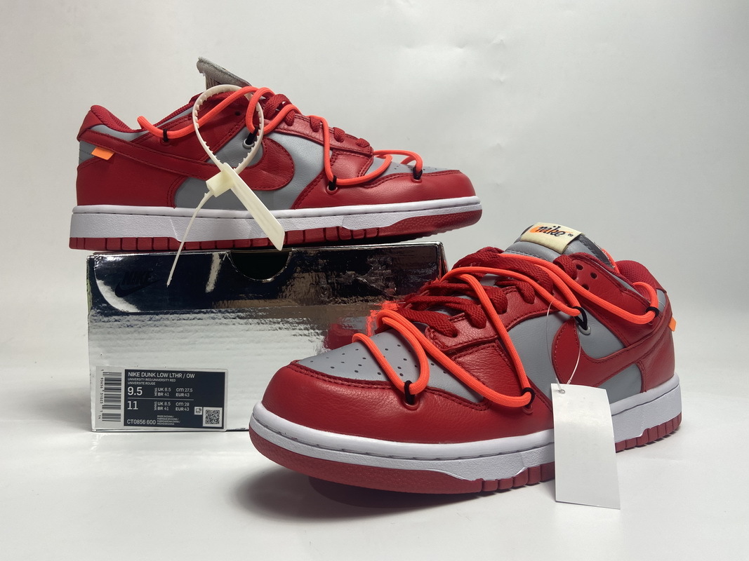 27.5 Off-White NIKE DUNK LOW  Red