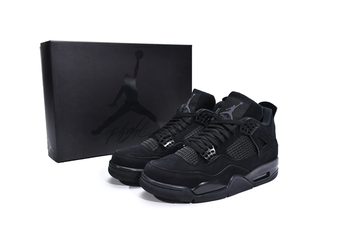 Size 12 - Air Jordan 4 Retro Black Cat 2020 CU1110-010 PRE-OWNED