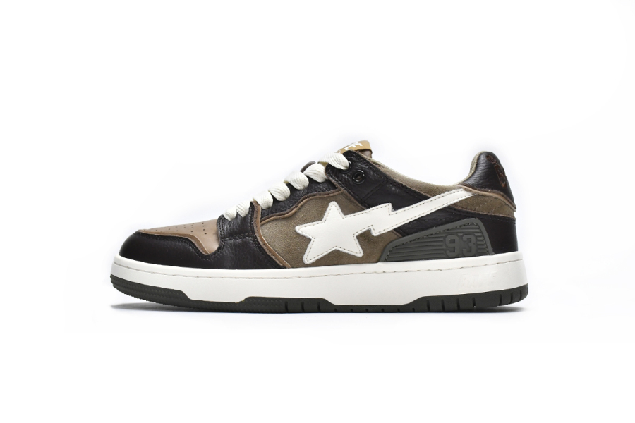 bape sk8 brown ivory