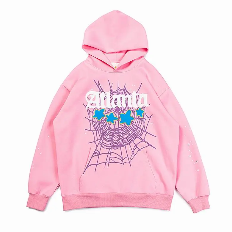 Fake Sp5der Atlanta Hoodie Pink Sale in Crewkicks