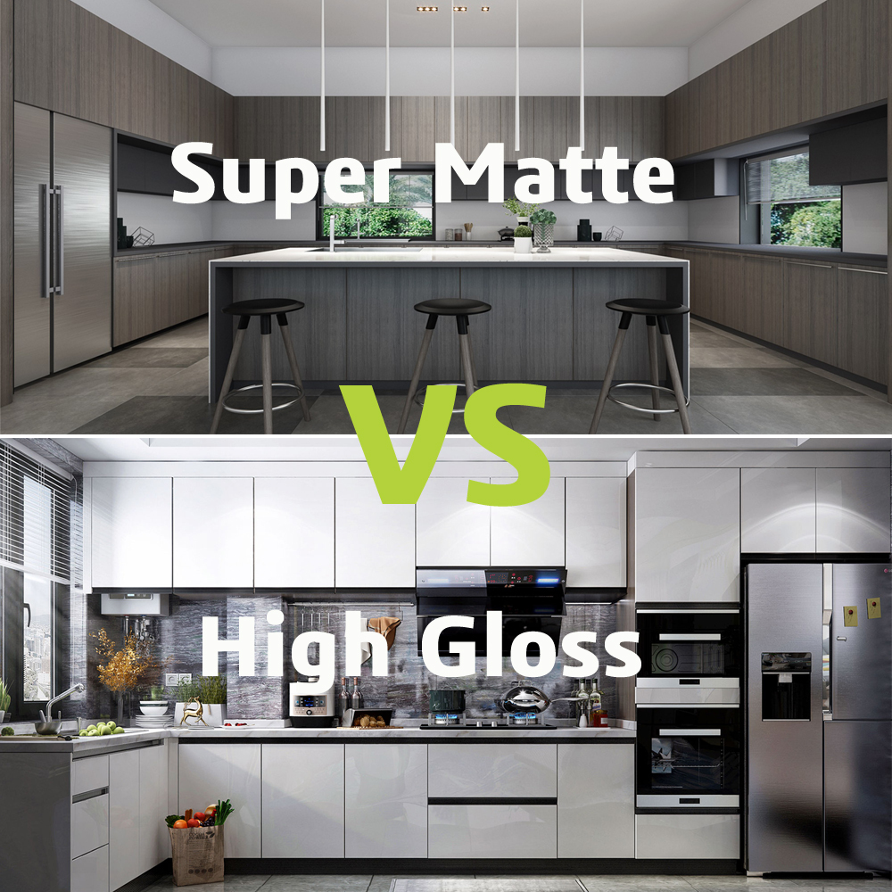 high gloss vs super matt kitchen cabinet