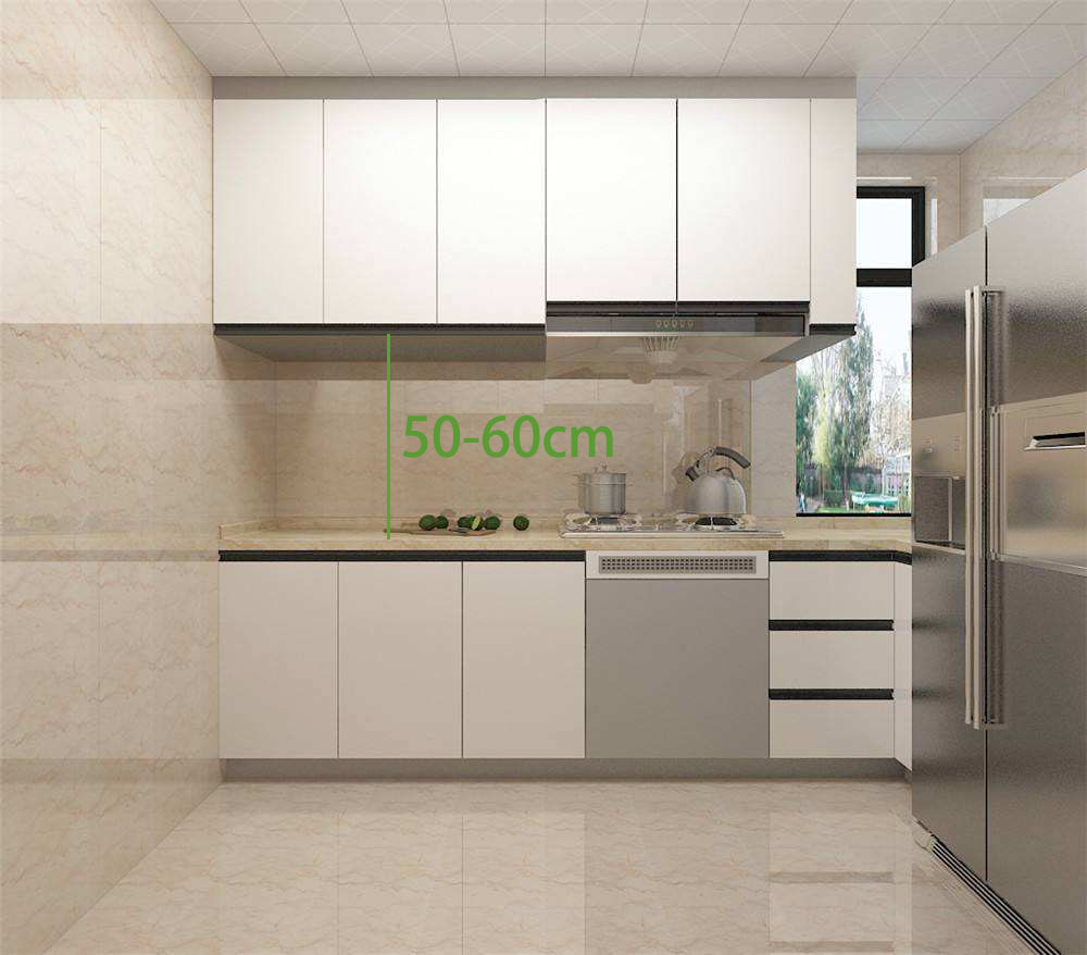  one-wall kitchen the height of the wall cabinet above the countertop is 50~60cm
