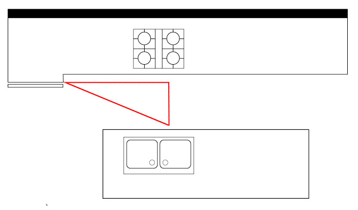 One-wall kitchen plan with island