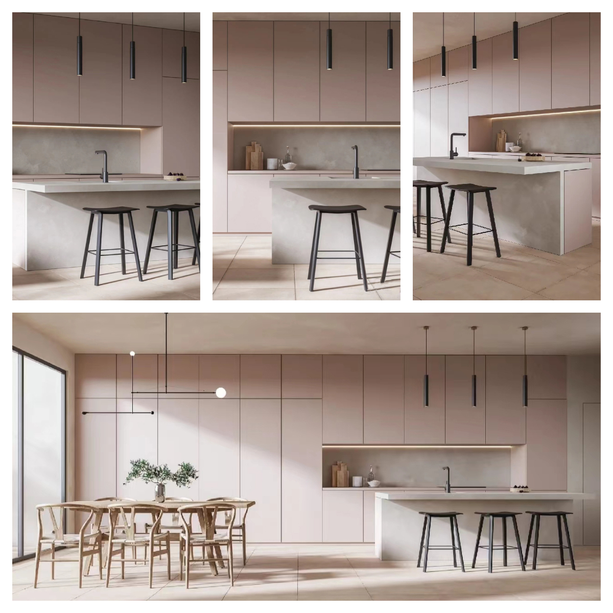 Pink kitchen cabinet