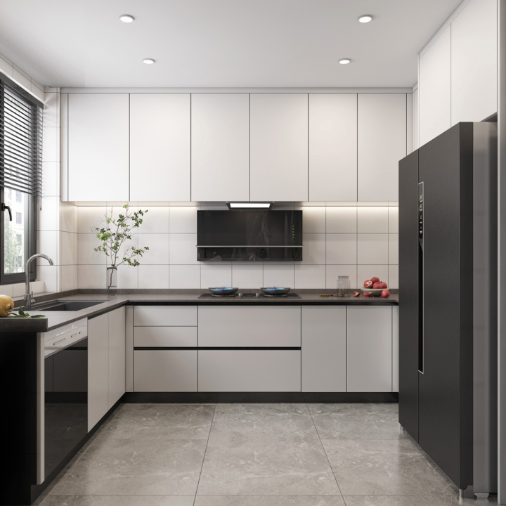 modern kitchen cabinets design black and white