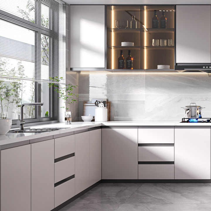 white gloss kitchen cabinets design