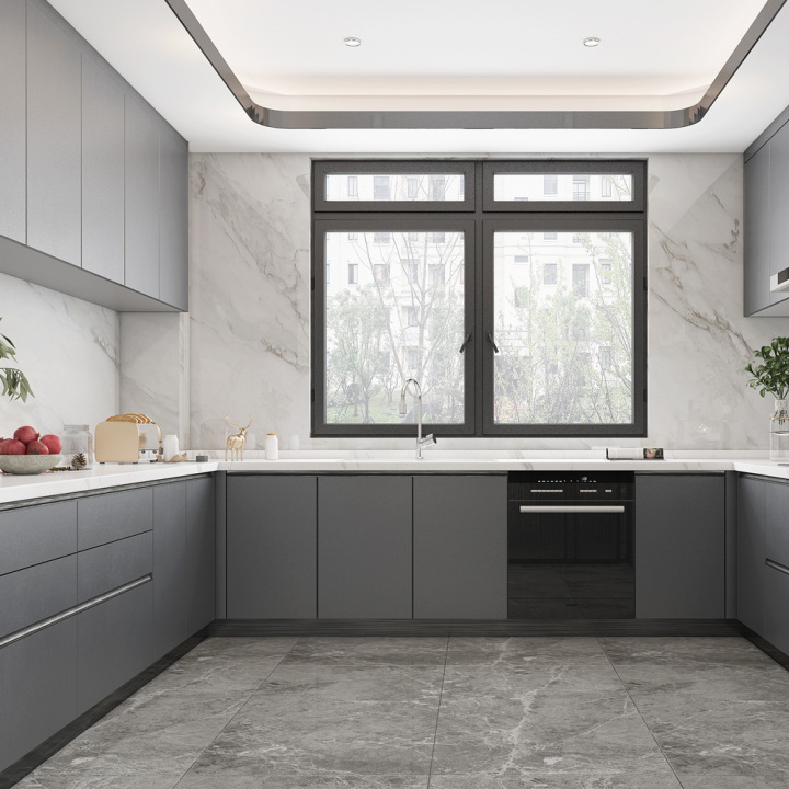 dark grey kitchen cabinets
