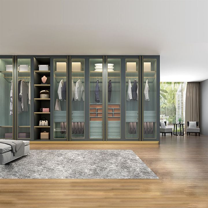 wardrobe closet with glass doors