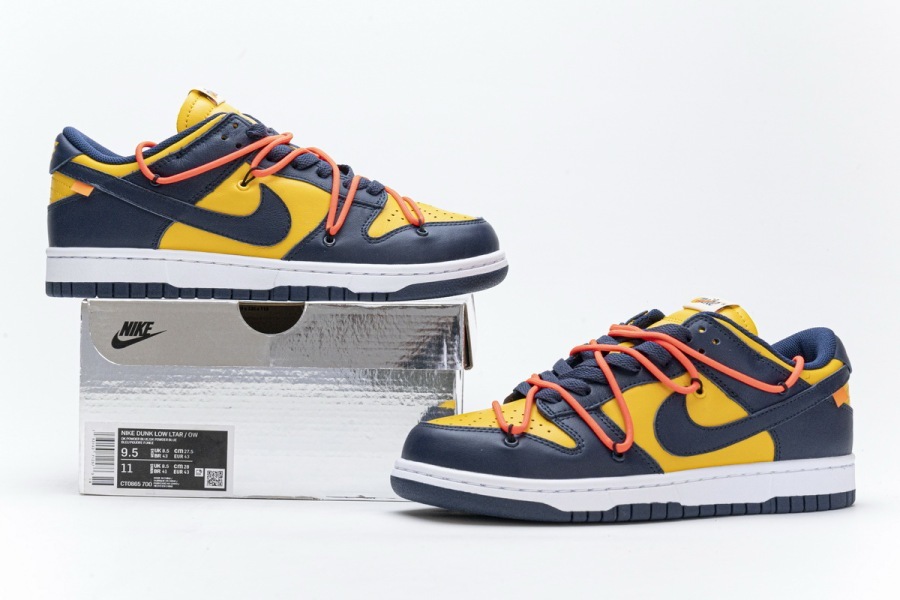 Goat Shoes PK Dunk Low Off-White University Gold Midnight Navy,CT0856 ...