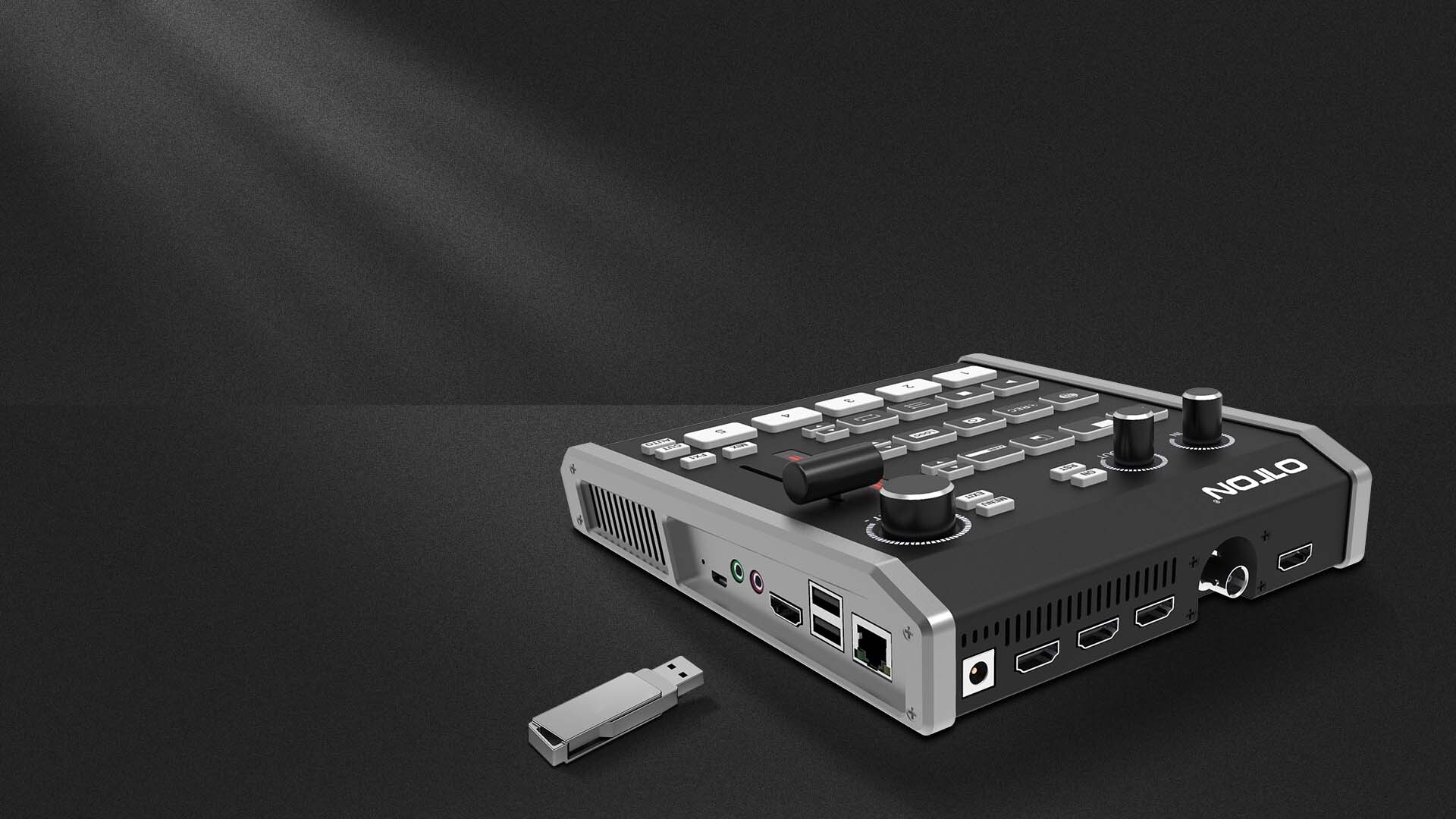Oton Geek S04 4 Channel SDI HDMI Video Switcher with H.264 Multistream to 4 Platforms and Direct Recording