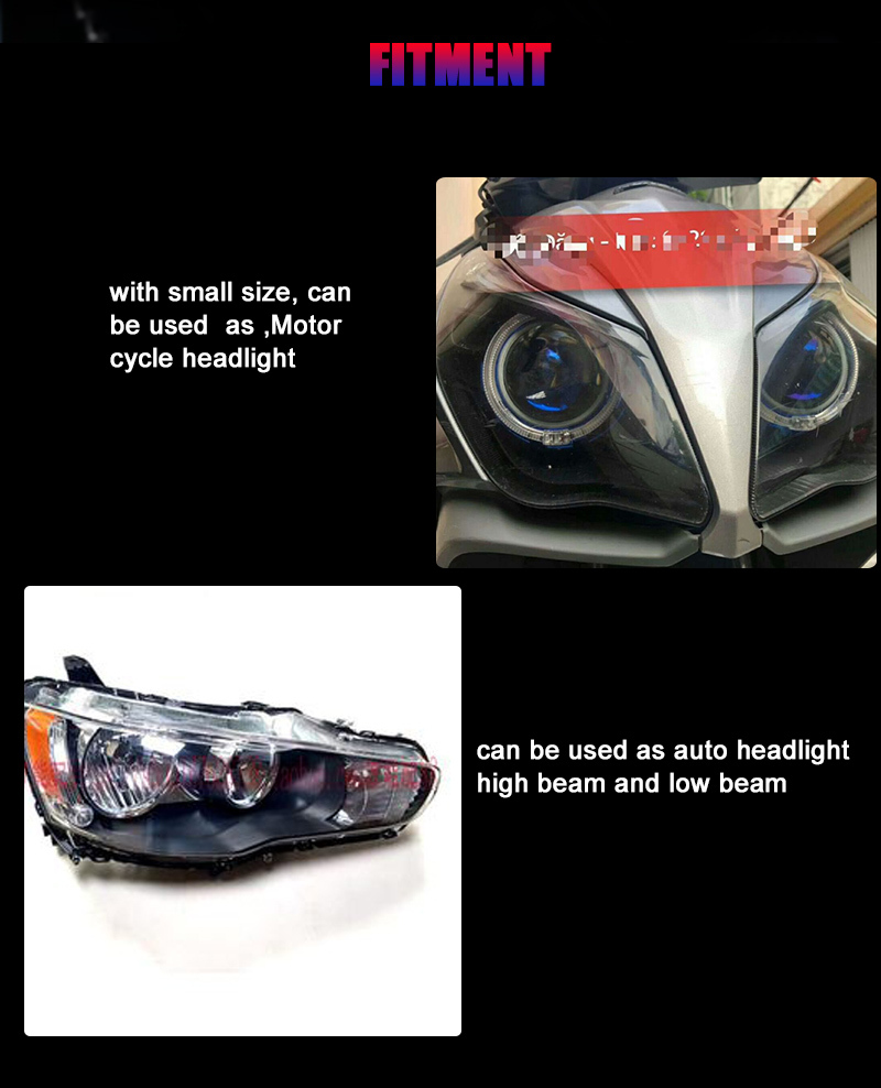 Sanvi New S8 2.5 inch MINI Auto Bi LED Projector lens Headlight 35W 6000k Car Auto LED Headlamp H4 H7 9005 9006 Automotive Projector Light Aftermarket Auto LED Lamps  