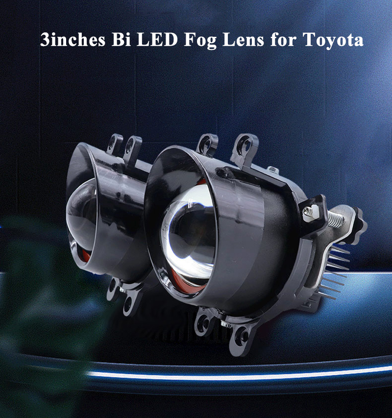 SANVI LED Lens Fog Lights 3 Inch 6000K 3000K Bi LED Projectors For Toyota Camry/Corolla/Highlander/Yaris/Auris/RAV4/Peugeot Car Lights PTF Tuning  
