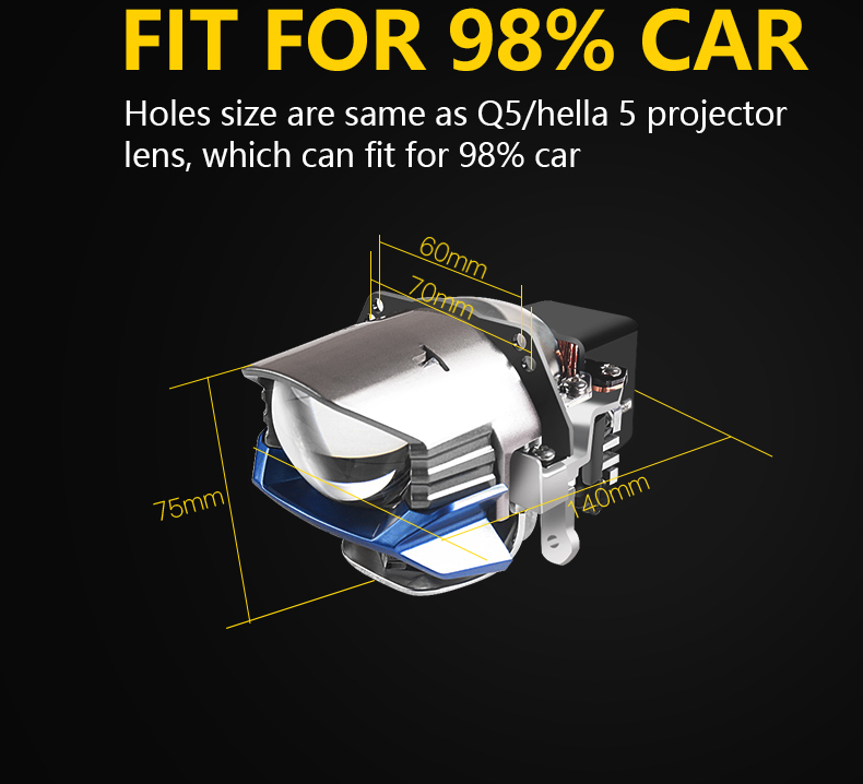 Sanvi Bi led lens New Product Built in Driver 5500k/4300K 112.5w 20000lm for car 3.0 inch LK9 bi led projector lens led headlight lens  
