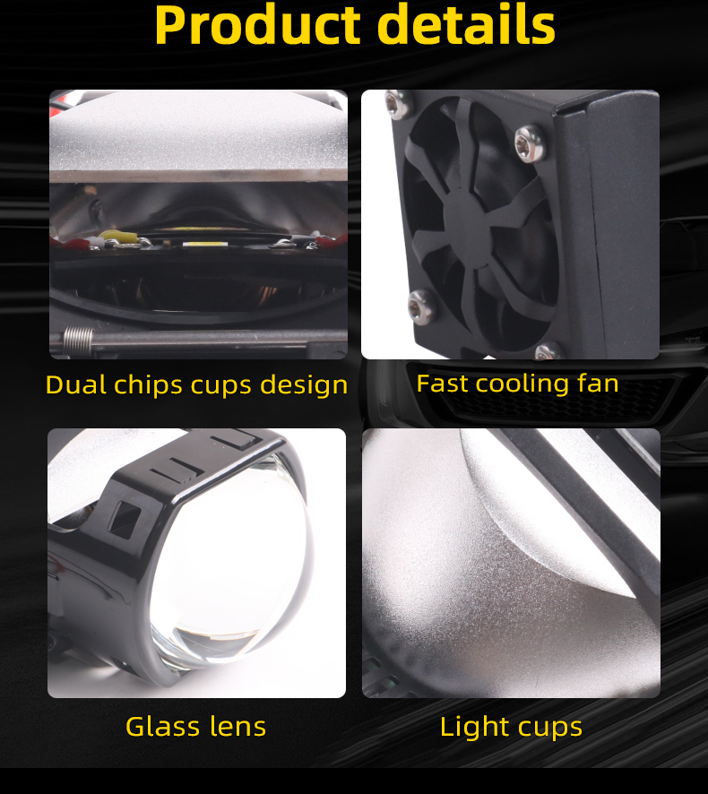 Auto Led Headlight Factory A10MAX Black Color Bi Led Projector Lens Headlight 45w 55w 6000k Automotive Led Headlamp Square Matrix Auto Bulbs  