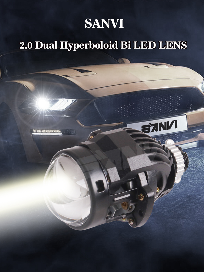 Sanvi Brand Factory OEM ODM New 2 Inch Matrix Bi LED Projector Lens Headlight Retrofit Kits Universal Fit Aftermarket Automotive LED Headlamp Upgrading Kits  