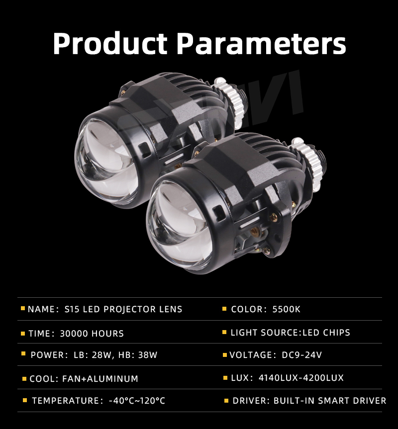 Sanvi Brand Factory OEM ODM New 2 Inch Matrix Bi LED Projector Lens Headlight Retrofit Kits Universal Fit Aftermarket Automotive LED Headlamp Upgrading Kits  