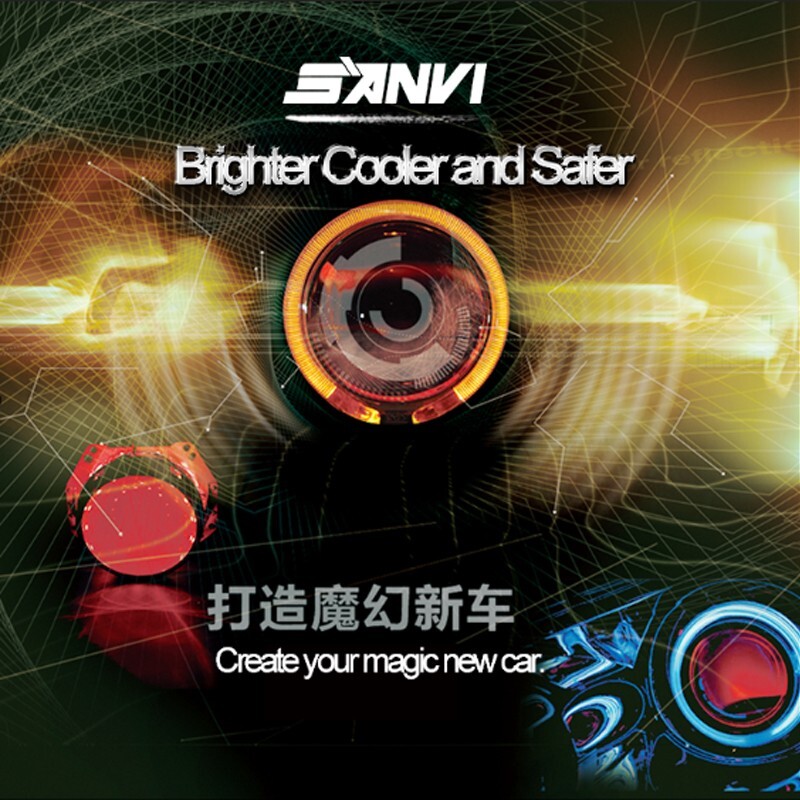 Sanvi Demon Eye Led Light Devil Eyes For 3 2.5 Inch Car Head light Projector Lens Motorcycle HID Xenon Hella Q5 360 Degree SMD  