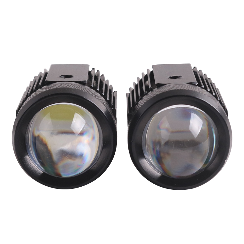 Motorcycle auto led headlight mini size led projector lens headlight 20w 6000k white yellow dual color motor driving light lamps  