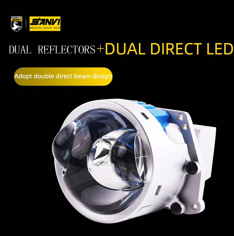 New Arrival 3 Inch Dual Lens Bi LED Projector Lens Headlight 55W 75W 5500K Super Bright for Car Motorcycle Truck Direct LED High Beam Auto Lamps  
