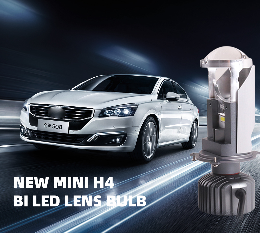 Sanvi Automotive H4 Mimi Led Projector Lens Headlight Bulbs 40w 6000K High Low Beam High Power LED Headlight 16000LM Y6 Auto Lights Plug and Play Easy Installation Auto H4 Bulbs  